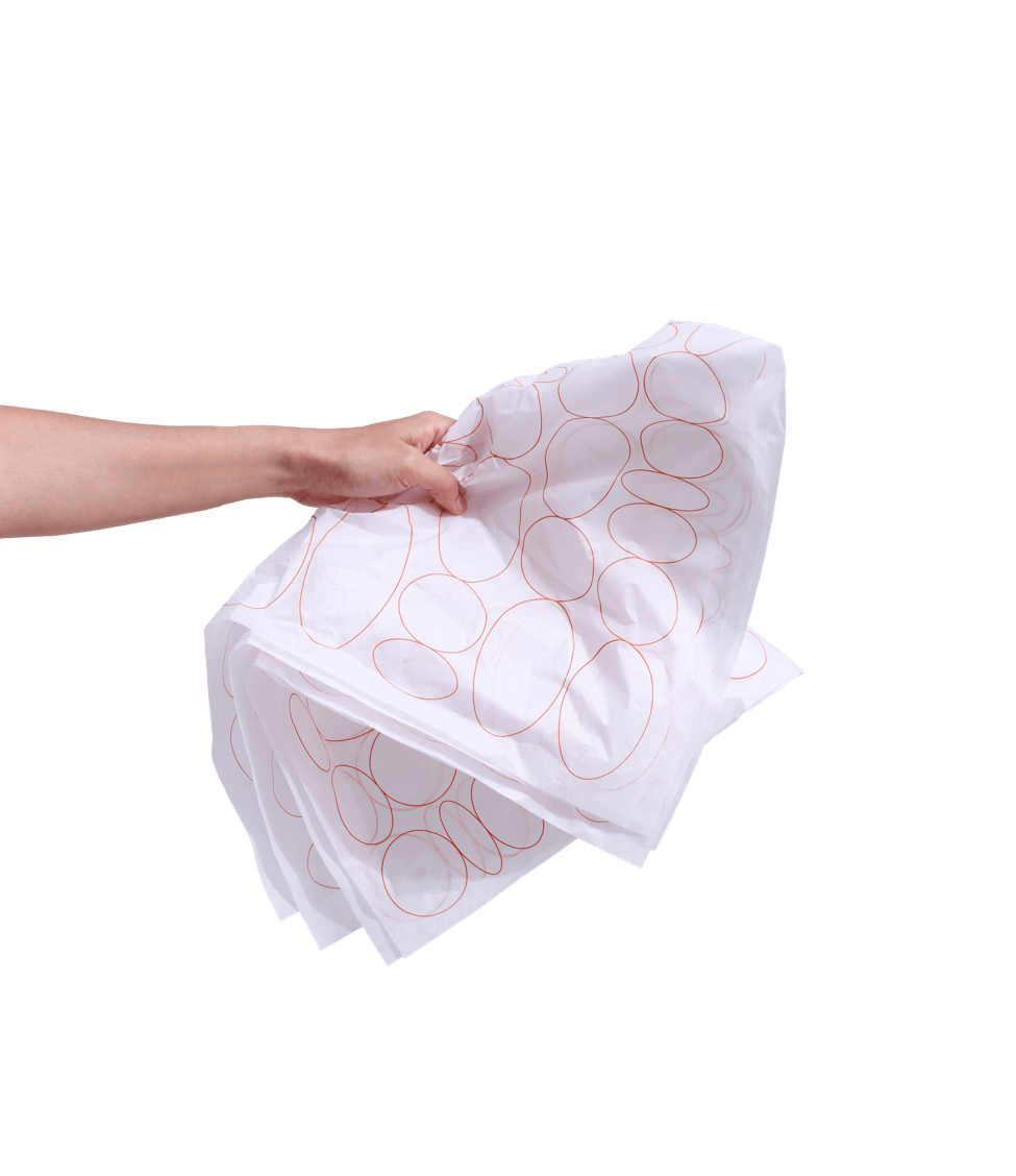 Bedrucktes Seidenpapier