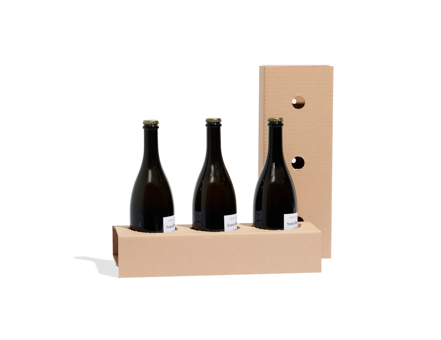 Standard Flaschenschachtel aus Karton mit Einsätzen